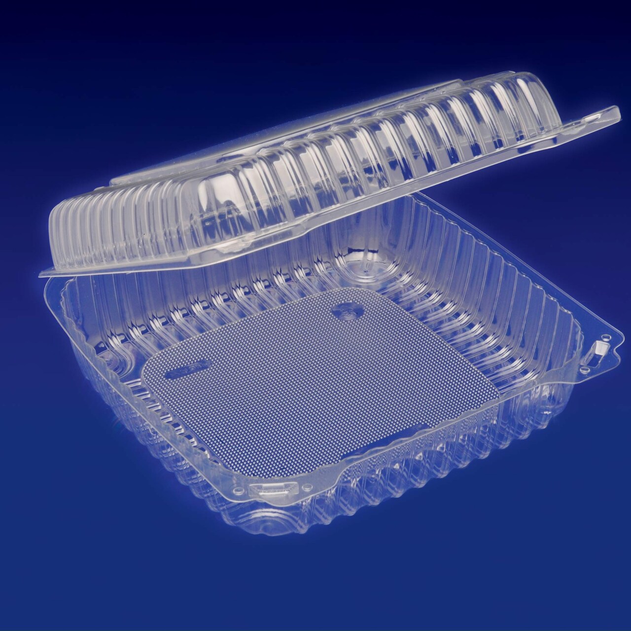 100 Count Clear Food Containers with Hinges 10x4 Inch Storage